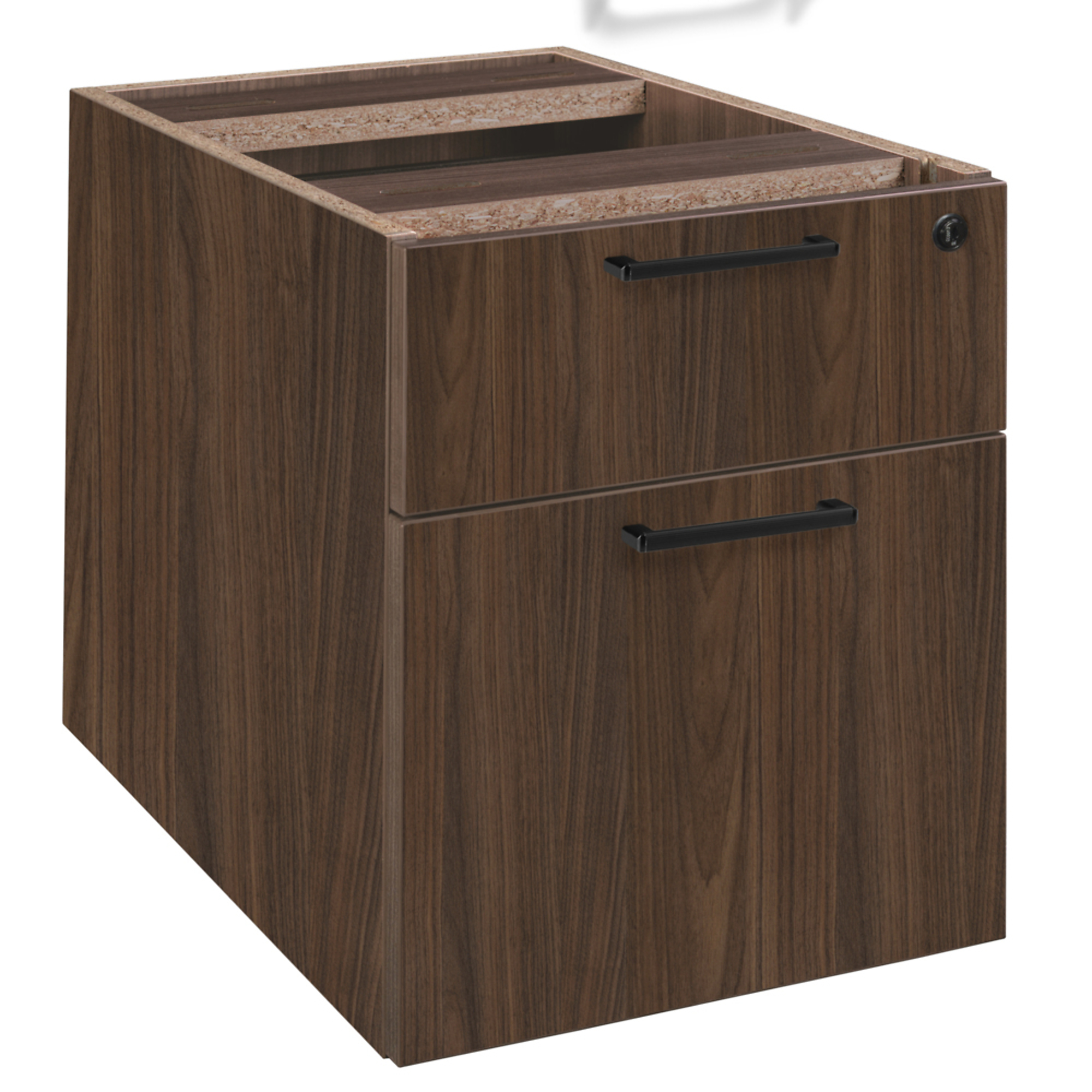 Regency Furniture Legacy Box File Pedestal Drawer Unit — Neo Walnut, Lockable Drawers, Model# LPBF22NW